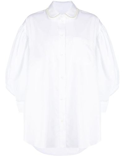 Simone Rocha Pearl-embellished Cotton Shirt - White