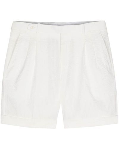 Brioni Chino-Shorts aus Seersucker - Weiß