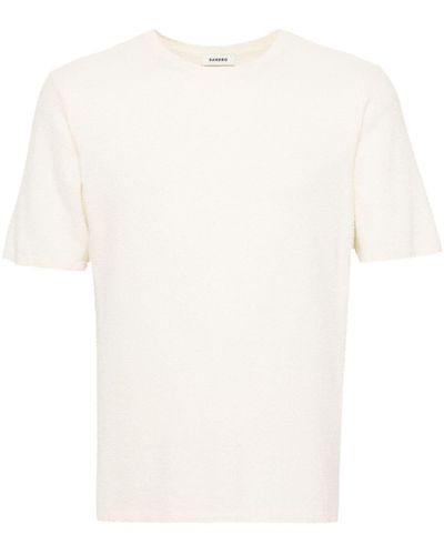 Sandro Towelling-finish Knitted T-shirt - White