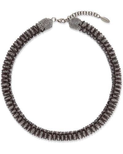 Brunello Cucinelli Monili Bead-embellished Choker Necklace - Metallic