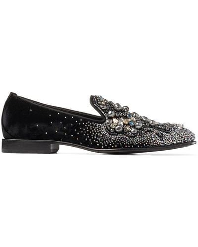 Jimmy Choo Slippers Thame con cuentas - Negro