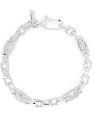 Hatton Labs Bracelet en chaîne à ornements en cristal - Blanc
