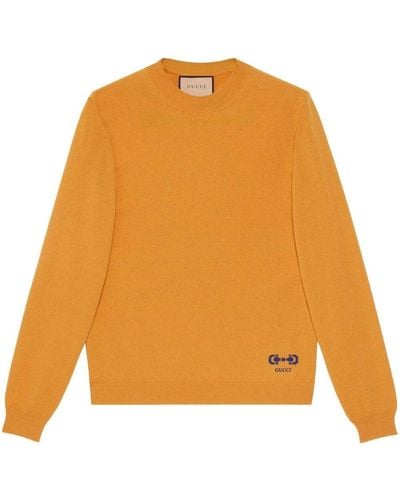 Gucci Cashmere Crewneck Sweater - Orange