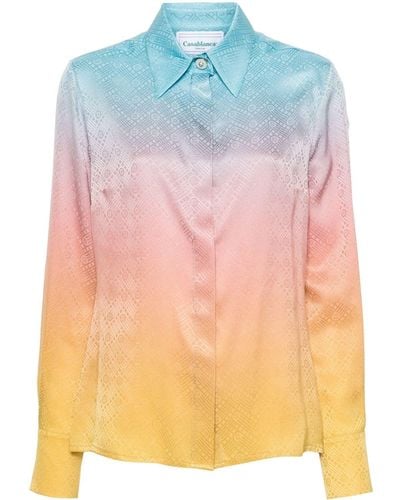 Casablancabrand Pastel Gradient Silk Shirt - Pink