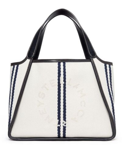 Stella McCartney Bolso shopper con logo bordado - Blanco