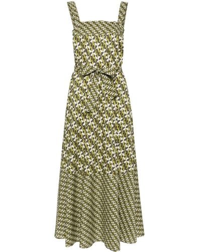 Liu Jo Geometric-print Belted Maxi Dress - Green