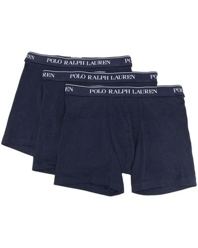 Polo Ralph Lauren Lot de 3 boxers à taille à logo - Bleu