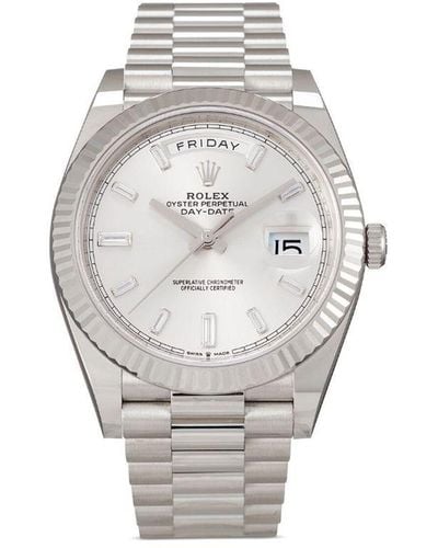 Rolex 2023 Ongedragen Day-date Horloge - Grijs