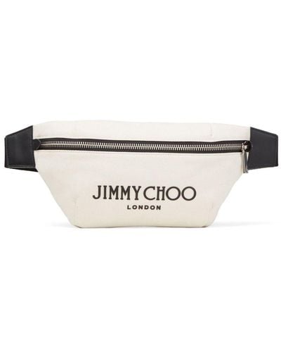 Jimmy Choo Riñonera Finsley con logo - Blanco