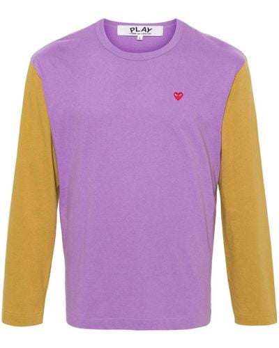 COMME DES GARÇONS PLAY Colour-block Cotton Sweatshirt - Purple