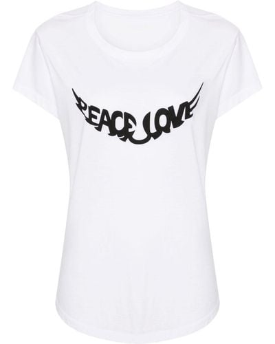 Zadig & Voltaire Camiseta Walk Peace Love estampada - Blanco