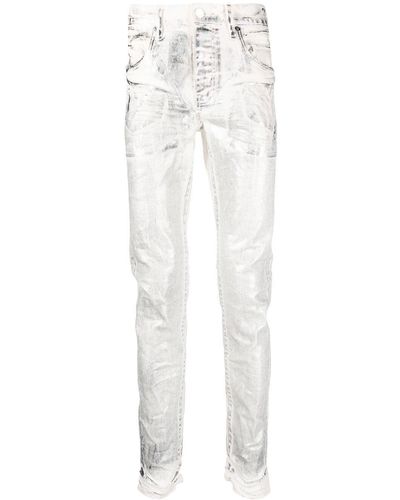 Purple Brand Foiled-finish Skinny Jeans - White