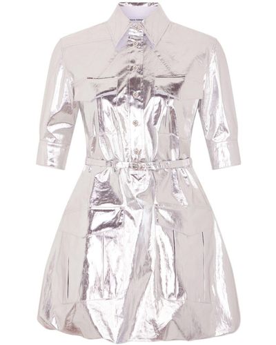 Rabanne Minikleid mit metallischen Taschen - Weiß