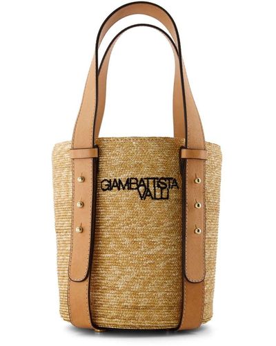 Giambattista Valli Panier Logo-embroidered Beach Bag - Natural