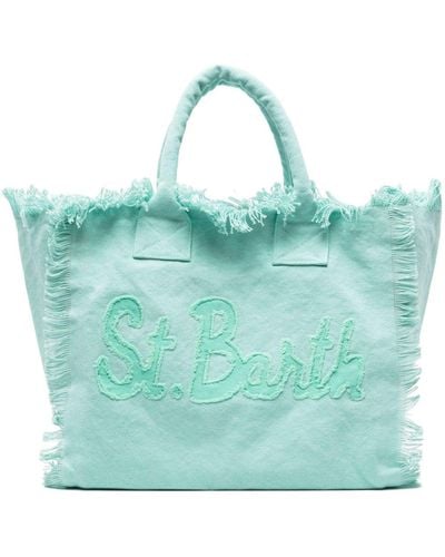 Mc2 Saint Barth Vanity Logo-patches Tote Bag - Blauw