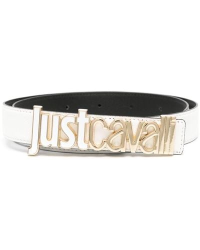Just Cavalli Logo-lettering Leather Belt - White