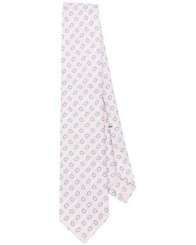 Luigi Borrelli Napoli Paisley-embroidered Silk Tie - White