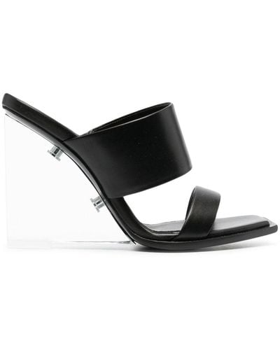Alexander McQueen Shard 115mm Wedge Sandals - Zwart