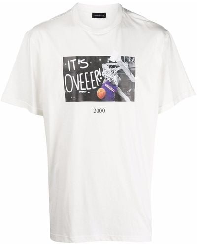 Throwback. T-shirt It's Over con stampa - Bianco