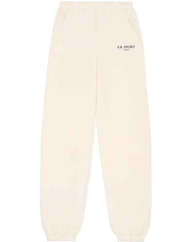 Sporty & Rich Wimbledon Cotton Track Trousers - Natural