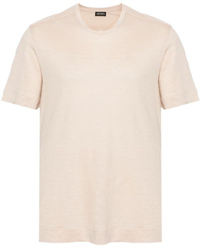 Zegna Crew-neck Linen T-shirt - Natural