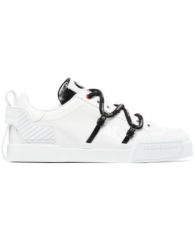 Dolce & Gabbana Portifino Leren Sneakers - Wit