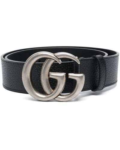 Gucci GG-buckle Leather Belt - Black