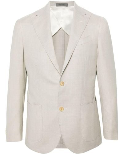 Corneliani ピークドラペル シングルジャケット - ホワイト