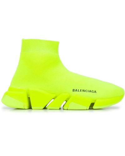 Balenciaga Neon Speed Sock Sneakers - Yellow