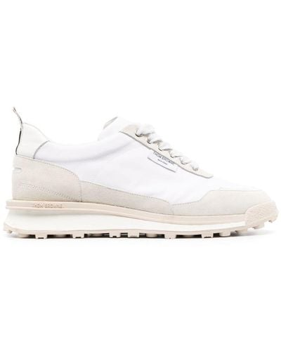 Thom Browne Tech Runner Suede Sneakers - White
