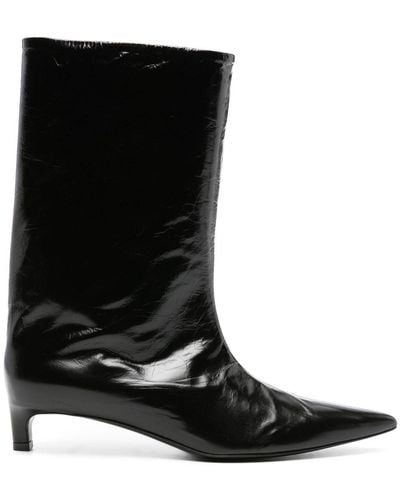 Jil Sander 30mm Leather Ankle Boots - Black