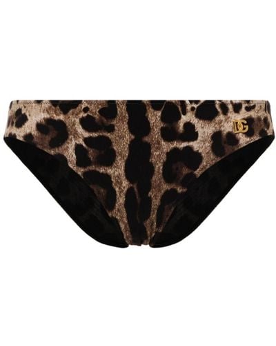 Dolce & Gabbana Bikinihöschen mit Leoparden-Print - Schwarz