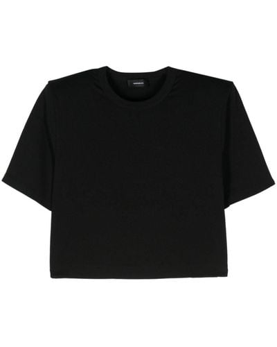Wardrobe NYC Shoulder-pad cropped T-shirt - Schwarz