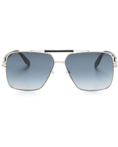 Marc Jacobs Pilotenbrille mit Logo-Gravur - Blau