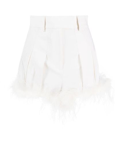 GIUSEPPE DI MORABITO Feather-trim Shorts - White