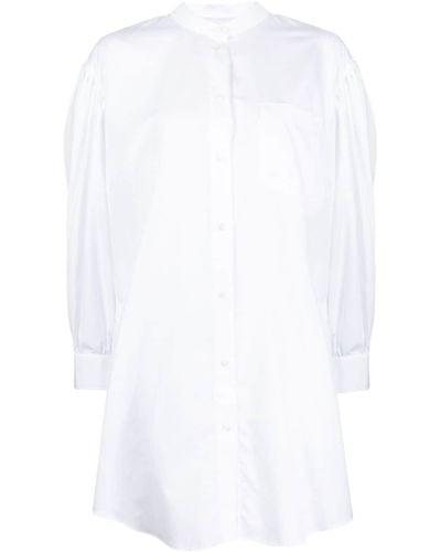 Simone Rocha Band-collar Cotton Shirt Dress - White