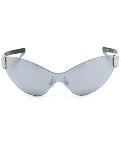 Maison Margiela X Gentle Monster Mm103 Wraparound-frame Sunglasses - Black