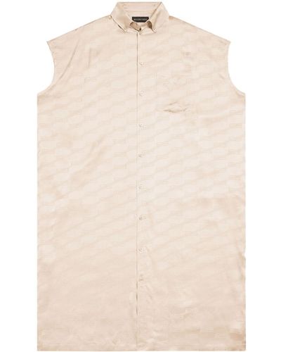 Balenciaga Bb Monogram Shirt Dress - Natural