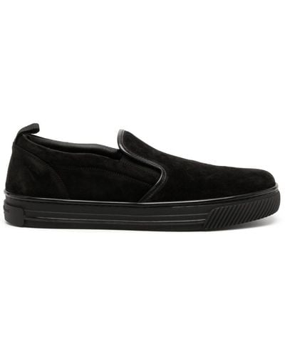 Gianvito Rossi Suede Slip-on Loafers - Black
