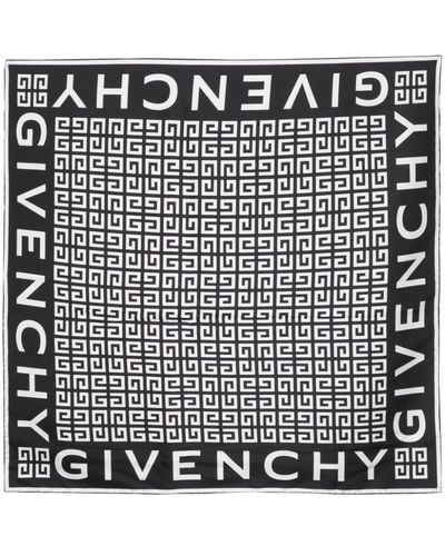 Givenchy Foulard en soie à motif 4G - Noir