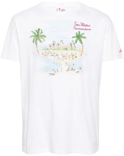 Mc2 Saint Barth Formentera Beach Cotton T-shirt - White