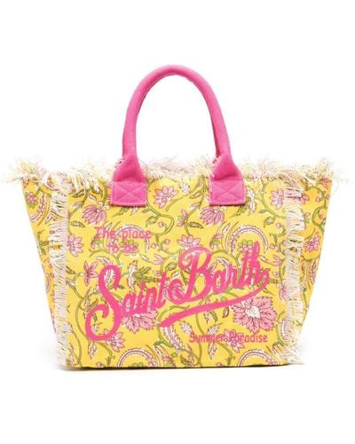 Mc2 Saint Barth Vanity Floral-print Beach Bag - Pink