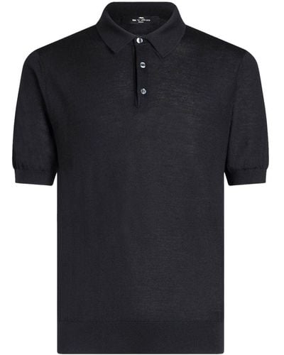 Etro Poloshirt Met Borduurwerk - Zwart