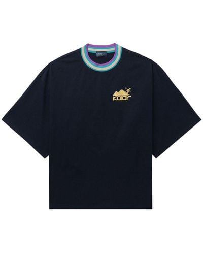 Kolor T-shirt en coton à logo imprimé - Bleu