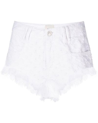 Isabel Marant Aneida Distressed Denim Shorts - White