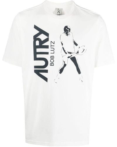 Autry T-shirt en coton à logo imprimé - Blanc