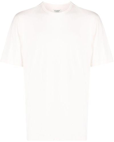 MAN ON THE BOON. T-shirt en coton à col rond - Blanc