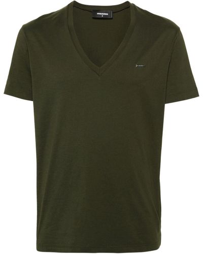 DSquared² T-Shirt mit Logo-Schild - Grün