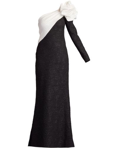 Tadashi Shoji Robe longue Markey à une épaule - Noir