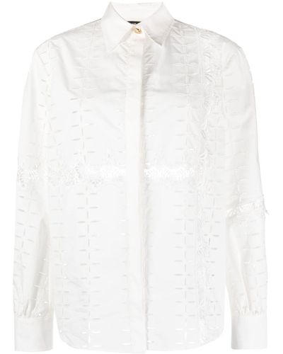 Roberto Cavalli Cut-out Detailing Cotton Shirt - White